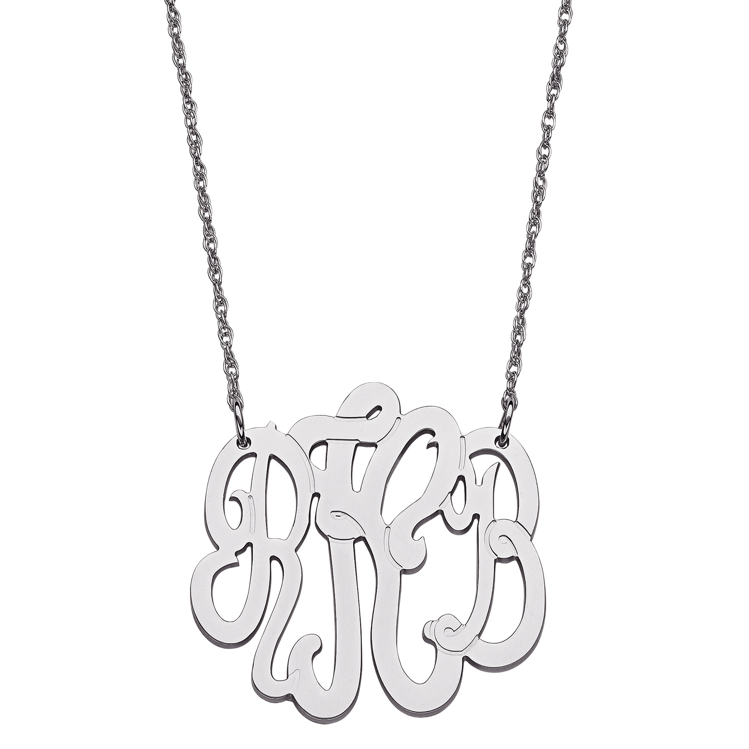 Sterling Silver 3 Initial Monogram Necklace - Medium - 23233 | Limoges Jewelry