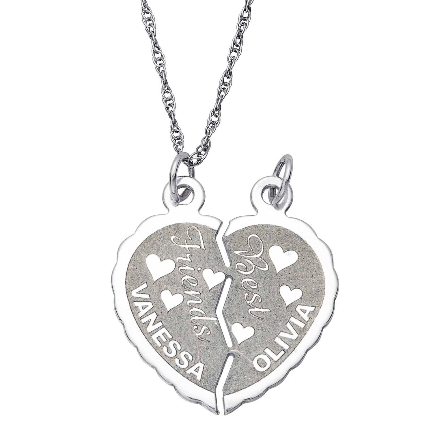 Sterling Silver Best Friends Engraved Shareable Pendant - 39235 ...