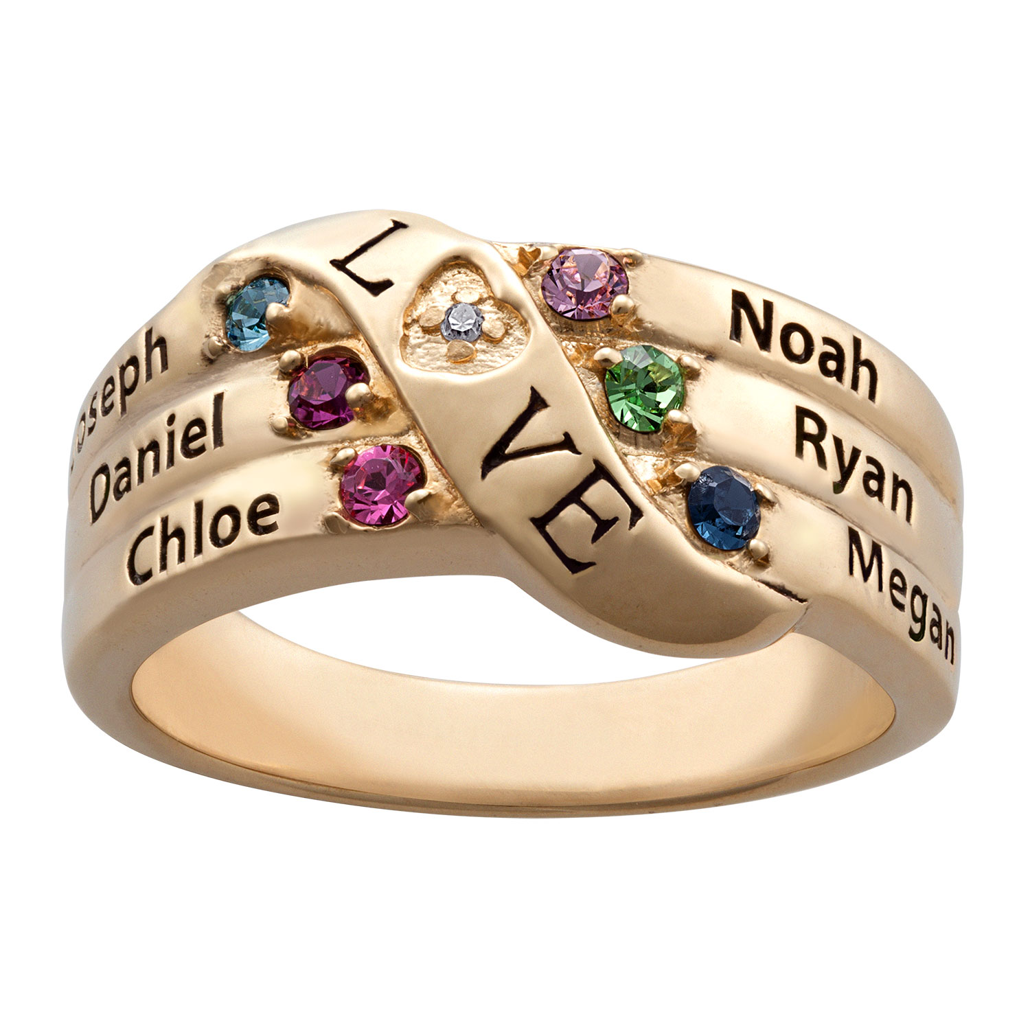 Grandma Rings with 7 Simulated Birthstones 7 Names Personalized Engraving  Promise Rings Love Family Jewelry (10) : Amazon.ca: Clothing, Shoes &  Accessories
